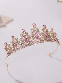 1 chiếc vương miện công chúa đính đá lấp lánh thời trang dành cho nữ, phụ kiện tóc sinh nhật, tóc cưới. - Màu Hồng  Dưa hấu - Xem 2