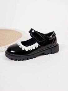 可爱时尚校园百搭活力黑色女孩平底鞋 - 黑色 - 查看 6