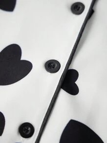 Women's Two Piece Pajama Sets Are Made Of 100% Polyester Material; Lightweight To Skin And Easy To Wash; No Worrying That It Will Do Harm To Your Skin - 黑色 - 查看 6