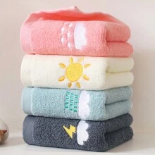 4件套超柔软手巾套装，带天气刺绣 - 速干吸水浴巾，适合居家和旅行 - 圣诞节、万圣节、感恩节、情人节、女士情人节礼物、生日礼物、送给男友女友的礼物、浴室装饰、秋季装饰、返校季、美容院、家庭浴室淋浴毛巾、美容院、酒店、运动、家居必备、毛巾、护肤浴巾 - 多 - 查看 3