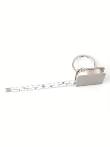 1Pc Personalized Custom Text Stainless Steel Telescopic Tape Measure - Made Of Zinc Alloy Material, A Practical And Stylish Metal Tape Measure - With A Keychain, Easy To Carry, An Essential Measuring Tool For Daily Life - A Surprise Gift For Couples, Fathers
