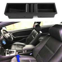 Portavasos de almacenamiento para consola central delantera, color negro, apto para BMW E46 3 Series 1998-2007
