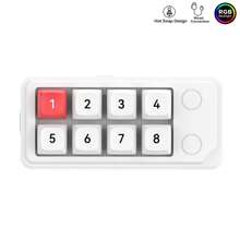 MKESPN MKESPN Portable USB Wired Mini Numeric Keyboard 8 Keys Hot Swappable Number Keypads RGB Backlit Programming Wired Gaming Keyboard For Win7/8/10/XP