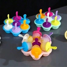 قالب ب- 7 ثقوب لصنع آيس كريم وآيس بوب - صانع وجبات خفيفة مجمدة منزلية بسيطة DIY