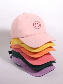 1pc Unisex Kids Embroidery Soft Top Baseball Cap, Korean Style Casual Versatile Minimalist Fashion Snapback, Suitable For Spring/Summer - 3-8Y - View 1