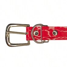 Synthetic Leather Dog Collar For Large And Small Dogs - Red - View 4