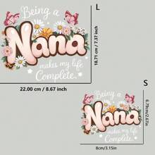 1pc/2pcs/3pcs Vinyl Heat Transfer Stickers, Hot Melt Patches That Say 'Being A Grandma Is So Good', Suitable For DIY T-Shirts, Jeans, Bags, Pillows, Backpacks, And Hoodies - Including Clothing Decorations With Sunflower And Butterfly Designs | Simple Appearance | Washable Stickers - Multicolor - View 3