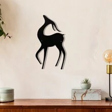1pc Running Deer Women Holding Cats Metal Wall Art Decor Waterproof And Rust-Proof Metal Wall Decoration For Home Living Room Bedroom Restaurant Father's Day Mother's Day Valentine's Day Christmas Wedding Anniversary Graduation Season Housewarming Gift