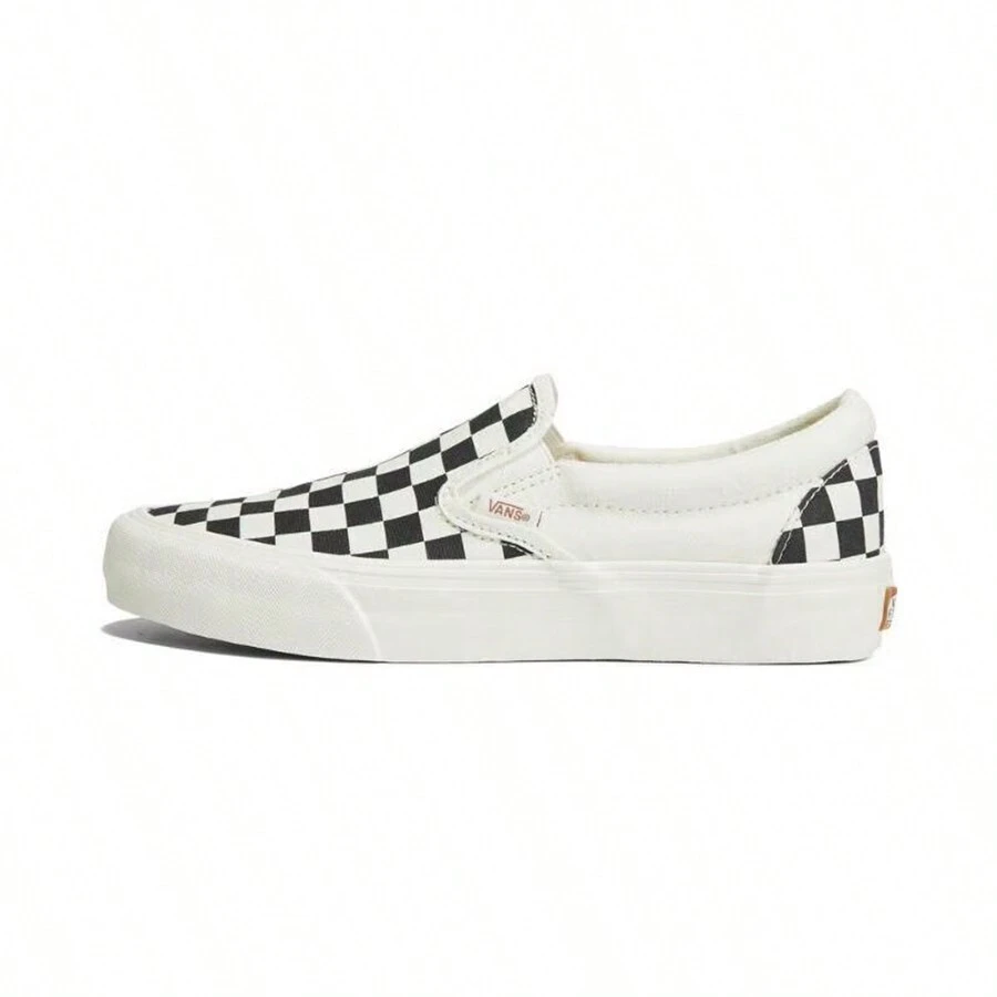 Giày thể thao Vans Unisex Classic Checkerboard Slip-On bằng vải canvas, kiểu dáng thường ngày. - trắng - Xem 1