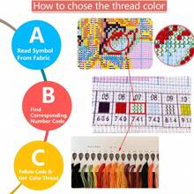 [Beginner Friendly] Cartoon Cross-Stitch Kit, 11CT Grid (Butterfly/Goldfish/Sunflower/Potted Flower) DIY 3-Strand Embroidery Thread, Full Set Of Materials