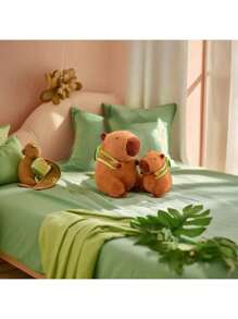 Un capibara muy lindo y gracioso. El capibara lleva una tortuga a su espalda. Perfecto para regalar a amigos durante las fiestas. Un capibara. Encorvado. Un regalo de Navidad. Un regalo de cumpleaños. Un regalo de fiesta. Varios regalos festivos. - Marrón - Ver 1