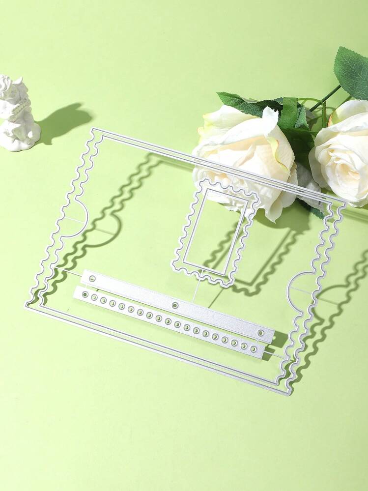 WUPARRSS 1件新款橱柜组合装饰创意手工DIY金属切割模具，优质碳钢压花切割模具纸板制作，适用于剪贴簿、相册相框、卡片、信封、请柬、蜡烛灯箱、压花纸、手工创意制作、生日派对庆典等节日礼物爱情友情祝福装饰优秀创意设计切割模具 - 銀色 - 查看 7