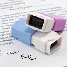 Customized Handwritten Signature Stamp: Personalized Automatic Pressing Name Stamp With Built-In Ink, Can Be Seamlessly Stamped On Various Materials And Surfaces. An Ideal Gift For Her, Boyfriend, Girlfriend, Dad, Mom, Family, Friends, Son, Daughter, And Kids. Suitable For Kitchen, Dining Room, Bedroom, Office, Living Room, Home, Garden, Tea Room, And Other Occasions - BD0513 - View 5