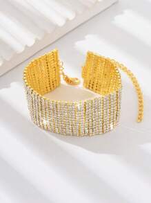 1 Exotic Wide Face Rhinestone Ankle Chain Banquet Party Wedding Holiday Gift - Multicolor - View 5