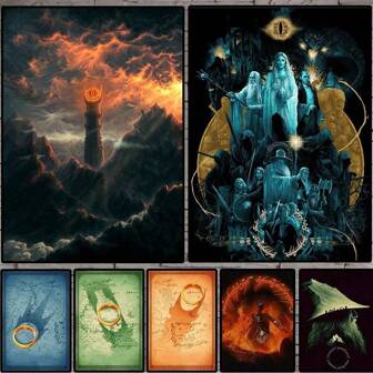 1 幅墙壁艺术海报（可选框架）手指双塔之战指环王五军之战收藏版高清收藏家海报粉丝收藏礼物高清品质帆布印刷粉丝收藏挂画家庭客厅卧室餐厅咖啡厅艺术画装饰流行房间装饰