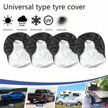 1pc/4pcs Car Spare Tire Cover Camper RV Tire Protector Outdoor Sun Protection Dust-Proof Tire Cover Universal
