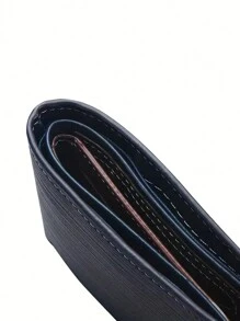 Customizable Men's Wallet, Personalized Name Faux Leather Cardholder, Business Style, Short Bifold - Royal Blue - View 7