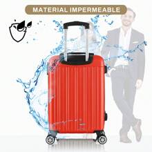 18-Inch Hard-Shell Carry-On Suitcase, Cabin Hand Luggage With 4 Wheels And Integrated Lock, Variety Of Colors - Apricot - View 3