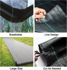 2m X 25m  Heavy Duty Grass Control Fabric Ground Cover Membrane Garden Mat Landscape - màu đen - Xem 7