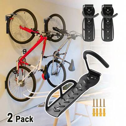 Wall Mount Bike Rack, Vertical Bicycles Hook For Garage, 180°Rotatable Bicycles Hanging Hooks For Indoor Storage, Easy Install Wall-Mounting Bikes Storage Hook, Screws Included