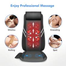 Shiatsu Back Massager With Heat, Full Body Massage Seat Cushion, Massage Chair Pad Gifts - Black - View 3