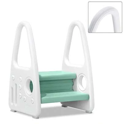 YUENFONG Lernturm Tritthocker Kinder Trittleiter 2 Stufen Klappbar Hocker Fußbank Trittschemel aus Kunststoff für Kinderzimmer Doppeltritthocker für Küche und Badezimmer