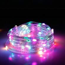 Luzes de Fada USB Inteligentes, Controle Remoto, Sincronização com Música, Luzes Multicoloridas À Prova d'Água de 5m/10m para Aniversário, Festa, Casamento Interno e Árvores, Decoração Externa - Branco - Visão 9