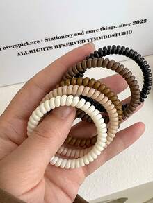 3pcs Multi-Color Spiral Hair Ties, Large & Fine Elastic Hair Ties, Women Hair Scrunchies, High Stretch Hair Ties, Minimalist Ponytail Accessories ,Gym Sport Outfit ,Ponytail Holders ,Hair Elastics ,Hair Rubber Bands ,Hair Rope