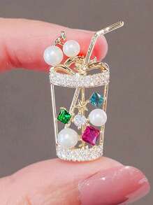 1pc Sweet & Lovely Brooch Suitable For Girls' Versatile Wear - Multicolor - View 1
