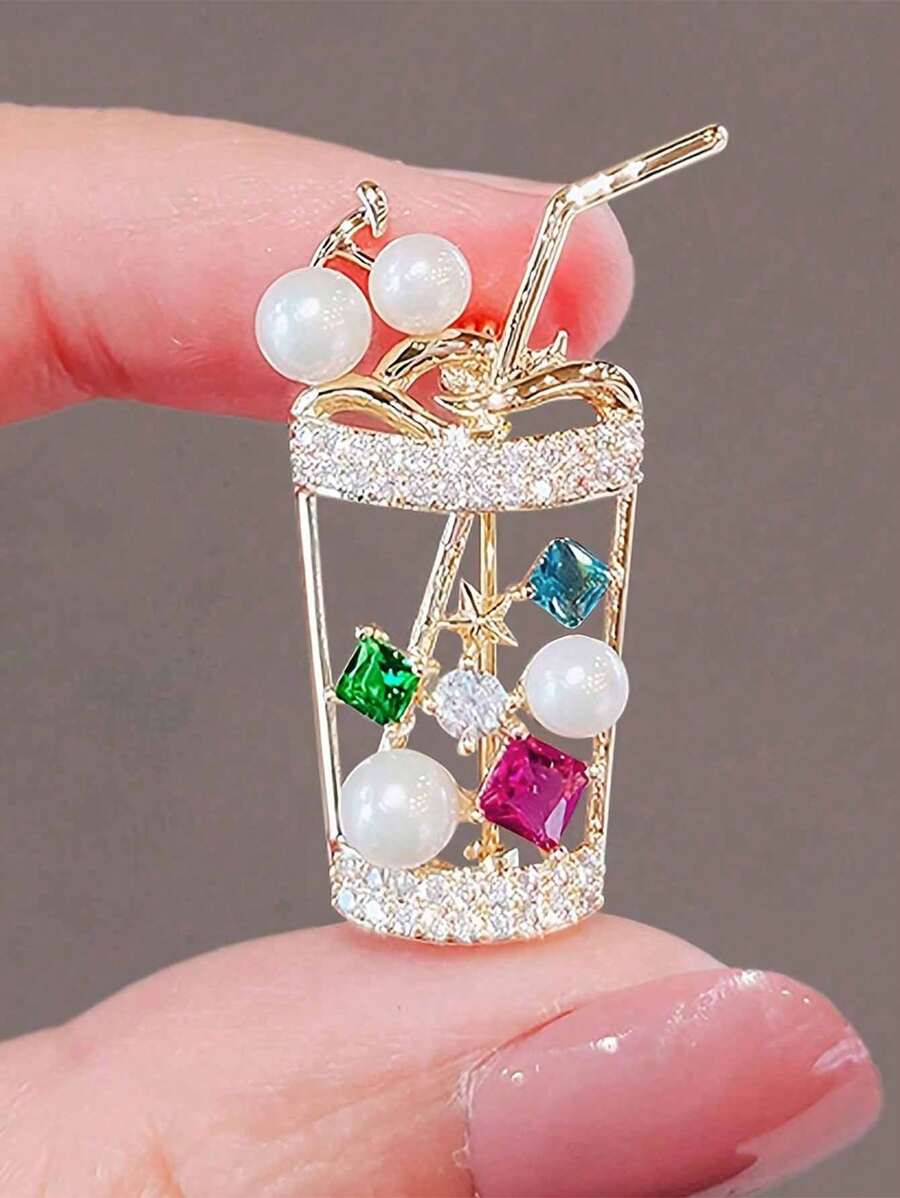 1pc Sweet & Lovely Brooch Suitable For Girls' Versatile Wear - Multicolor - View 1