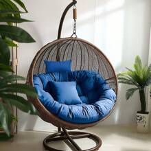 Soft Hanging Egg Chair Seat Cushion ONLY Thick Swing Egg Chair Pad Cushion Soft Hammock Replacement Pad With Headrest For Indoor Outdoor Garden Patio - Xanh đậm - Xem 2