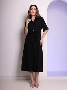 MARANTTI WOMEN'S CHAMISER DRESS - 黑色 - 查看 2