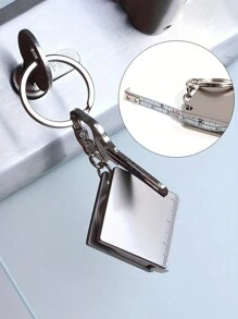 1Pc Personalized Custom Text Stainless Steel Telescopic Tape Measure - Made Of Zinc Alloy Material, A Practical And Stylish Metal Tape Measure - With A Keychain, Easy To Carry, An Essential Measuring Tool For Daily Life - A Surprise Gift For Couples, Fathers