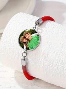 Set de 2 pulseras de amistad personalizadas con foto para mejores amigos, pulseras de amistad rojas y negras adecuadas para miembros de la familia, hermanos, parejas, como regalo - Multicolor - Ver 5