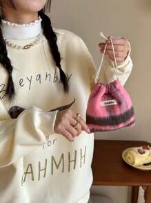 Woolen Storage Bag Small Cloth Bag Lipstick Bag Portable Cosmetic Bag Female Storage Cosmetics Drawstring Bag - Multicolor - View 4