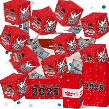 1 Set Caja de regalo con sobre rojo sorpresa y tapa desplegable, apta para cumpleaños, festividades y fiestas