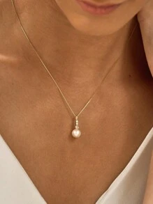 Colar de pérolas de prata esterlina S925 com diamante, colar de noiva, colar de casamento, colar de mãe, presente de dia das mães, presente de madrinha