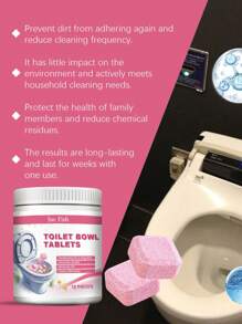 马桶清洁泡腾片家用厕所卫生间除臭去污去污洁厕灵清洁 - 白色 - 查看 4