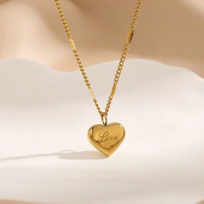 1 pieza Collar de clavícula delicado de acero de titanio con forma de corazón, adecuado para mujeres y parejas