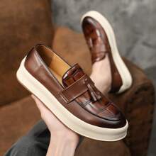 Stylish Leather Shoes For Men - Classic Men Dress Shoes - Elegant And Comfortable Loafers For Men - Casual Leather Loafers Men Shoes - Perfect For Work, Parties, And Daily Wear