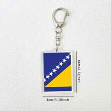 1 件国旗亚克力钥匙扣，适用于阿尔及利亚、瑞士、塞尔维亚、秘鲁、亚美尼亚、海地、葡萄牙、厄瓜多尔、马耳他、波斯尼亚和黑塞哥维那，男女通用汽车配件包魅力学校可爱哥特 Y2k - 彩色 - 查看 19