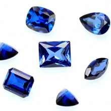 One 100% Lab Grown Sapphire Rectangle Cut Gemstone For Charms Advanced Jewelry Making Materials DIY - Blue - View 5