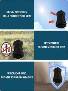 1 件装夏季防紫外线冷却颈套围巾防晒透气头巾滑雪面罩适合骑自行车、骑摩托车和滑雪