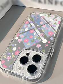 1pc Bloemen & Vlinder Grafisch Transparant Zacht Telefoonhoesje Compatibel met Iphone 11/12/13/14/15/16 Pro Max, Meisjes Stijl