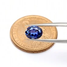 One 100% Lab Grown Sapphire Oval Cut Gemstone For Charms Advanced Jewelry Making Materials DIY - Blue - View 4