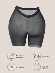 Pantalones cortos moldeadores femeninos con levantamiento de glúteos invisibles, sin espalda, de malla moderada e indetectable