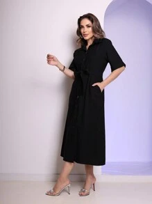 MARANTTI WOMEN'S CHAMISER DRESS - 黑色 - 查看 3
