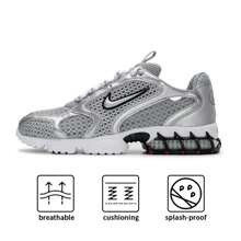 AIR ZOOM SPIRIDON CAGE 2 Casual Shock-Absorbing Sports Running Shoes For Men, CJ1288-001 - Black/White/Metallic Silver/Dark Red/Light Smoke Gray - View 1