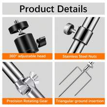 BlazeVideo 6 Pack Trail Camera Holder, Adjustable Ground Mount For Wildlife Cameras, Universal Hunting & Trail Cameras Holder Stake