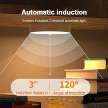 AMILL 6-Pack 8LED USB Rechargeable Motion Sensor Night Light, Magnetic Adhesive Wall Lamp, White/Warm White, For Stairs, Closet, Bedroom, Bedside, Shoe Cabinet Lighting, 36V LED, 250mAh Battery, Home Use - White - View 6